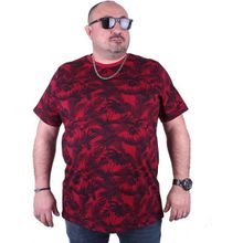 Moc Grande 23150 Beach Palm Büyük Beden Bordo Erkek T-shirt