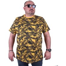 Moc Grande 23150 Beach Palm Büyük Beden Sarı Erkek T-shirt