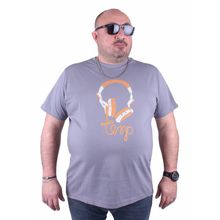 Moc Grande 23172 Headphone Büyük Beden Gri Erkek T-shirt
