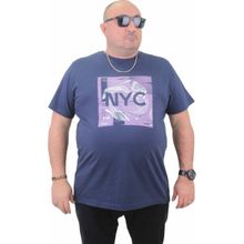 Moc Grande 23182 Büyük Beden Basic Marin Erkek T-shirt