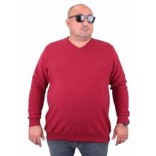 Moc Grande 23201 Bordo Selanik V Yaka Erkek Sweatshirt