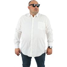 Moc Grande 23354 Beyaz Büyük Beden Punteado Erkek Gömlek