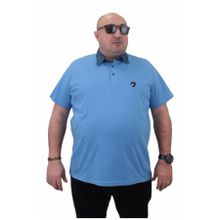 Moc Grande 23420 Büyük Beden Mavi Erkek T-shirt