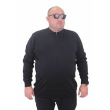 Moc Grande 23701 Siyah Polo Yaka Fermuarlı Triko Erkek Kazak