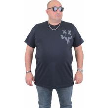 Moc Grande 24130 Büyük Beden Sıfır Yaka Lacivert Erkek T-shirt