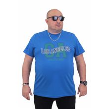 Moc Grande 24136 Büyük Beden Basic Saks Erkek T-shirt