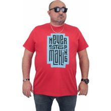 Moc Grande 24138 Büyük Beden Sıfır Yaka Kırmızı Erkek T-shirt