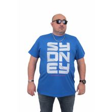 Moc Grande 24139 Büyük Beden Basic Saks Erkek T-shirt