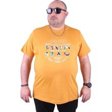 Moc Grande Nyc 23115 Büyük Beden Hardal Erkek T-shirt