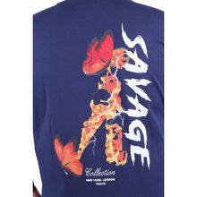 Moc Grande Savage 23101 Büyük Beden Koyu Mavi Erkek T-shirt