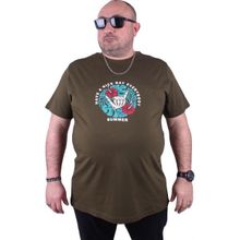 Moc Grande Summer 23119 Büyük Beden Askeri Yeşil Erkek T-shirt