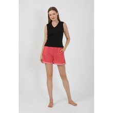 Moda Çizgi 3632 Kalın Askılı Şortlu Siyah Kadın Pijama Takımı