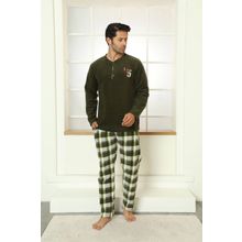 Moda Çizgi 6795 Yeşil Welsoft Polar Erkek Pijama Takımı
