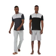 Moda Çizgi 6825 3'lü Gri Erkek Pijama Takımı
