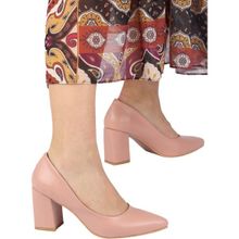 Modabuymus Erkly Stiletto Kalın Pudra Pembe Kadın Topuklu Ayakkabı