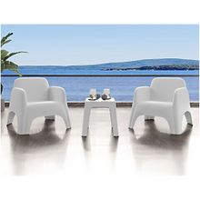 Modalife Şile 1+1+Sehpa 3'lü Beyaz Pratik Bahçe Balkon Oturma Grubu