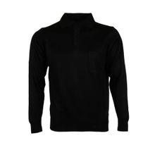 Modarar RAR00645 Siyah Polo Yaka Yünlü Klasik Normal Kesim Erkek Kazak