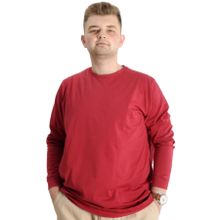 Mode XL 20103 Bordo Manşetli Uzun Kol Erkek T-Shirt