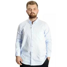 Mode XL 20366 Açık Mavi Uzun Kol Cepli Oxford Erkek Gömlek