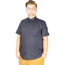 Mode XL 20389 Lacivert Keten Likralı Cepli Erkek Gömlek