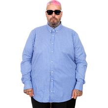 Mode XL 20399 Saks Saten Çizgili Erkek Gömlek
