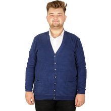 Mode XL 20548 İndigo Vanize Selanik Düğmeli Erkek Hırka