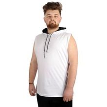 Mode XL 21125 Beyaz Basic Kapüşonlu Erkek T-Shirt