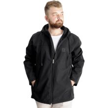 Mode XL 21235 Erkek Softshell Parcalı Kapsonlu Siyah Mont