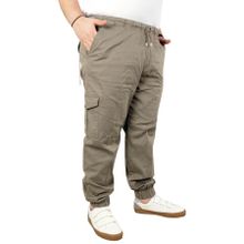 Mode XL 21911 Valencia Bej Keten Kargo Erkek Jogger Pantolon