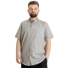 Mode XL 23301 Koyu Kahve Ekose Kısa Kollu Erkek Gömlek