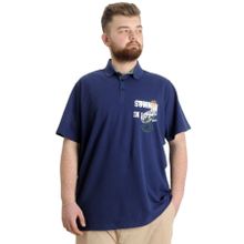 Mode XL 23331 Summer İndigo Parçalı Erkek Polo T-Shirt