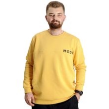 Mode XL 23529 Hardal Bisiklet Yaka Erkek Sweatshirt