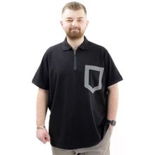 Mode XL U24325 Siyah Polo Yaka Fermuarlı Erkek T-shirt