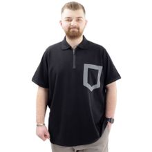 Mode XL U24325 Siyah Polo Yaka Fermuarlı Erkek T-shirt