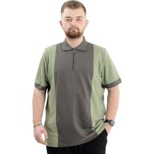 Mode XL U24327 Haki Renk Bloklu Polo Yaka Erkek T-shirt