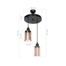Modelight Aksel 2'li Bal Optik Camlı Avize