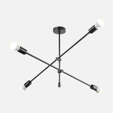 Modelight Ark Siyah Metal 4'lü Geometrik Avize