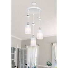 Modelight Axes Beyaz Küre Krom 3'lü Opal Camlı Avize
