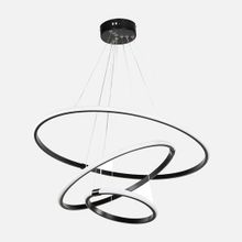 Modelight Ring Siyah Alüminyum 3'lü Sarkıt Led Avize