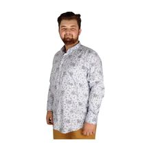 ModeXL Keten Likralı Cepli Katlama Kol 20395 Mavi Erkek Gömlek