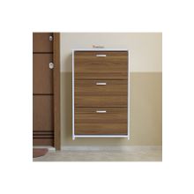 Modilayn Mihra 72 X 112 X 25,5 Cm Düşer Kapaklı 3 Katlı Ayakkabılık -Ceviz