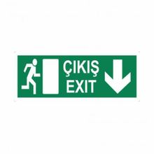 Modülerteknik Çıkış Exit Aşağı 10x25 cm Uyarı Levhası