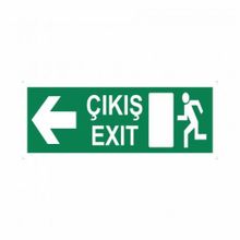 Modülerteknik Çıkış Exit Sol 10x25 cm Uyarı Levhası