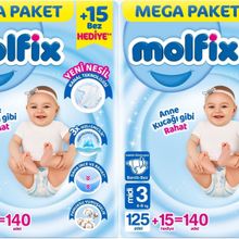 Molfix No:3 Midi 280 Adet Bebek Bezi