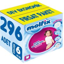 Molfix No:6 XLarge 296 Adet Külot Bebek Bezi