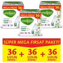 Molped Pure&Soft Uzun Süper Mega Paket 3x36 Adet Hijyenik Ped