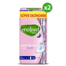 Molped Ultra Gece Süper Avantaj Paketi 32 Adet Hijyenik Ped