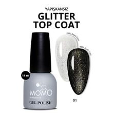 Momo Glitter Top Coat 01 14 ml Kalıcı Oje