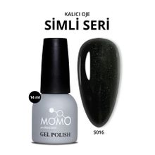 Momo Professional S016 Hafif Simli Siyah 14 ml Kalıcı Oje