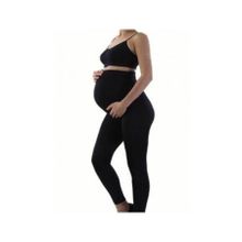 Momslab Siyah Uzun Pamuklu Hamile Taytı